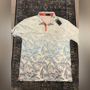 Leaf Pattern Golf Polo Shirt